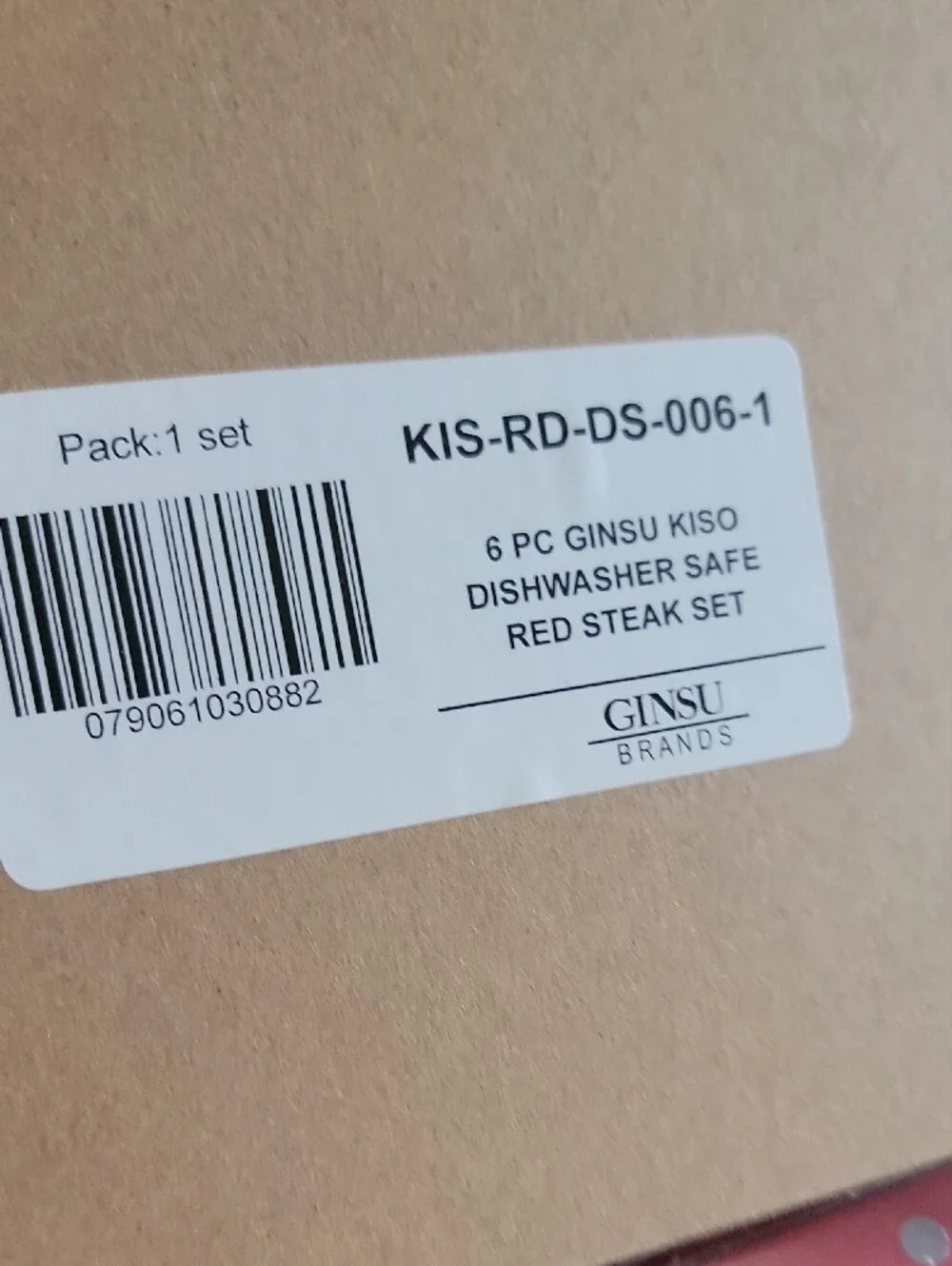 Red Serrated Steak Knife Set - 6 Piece